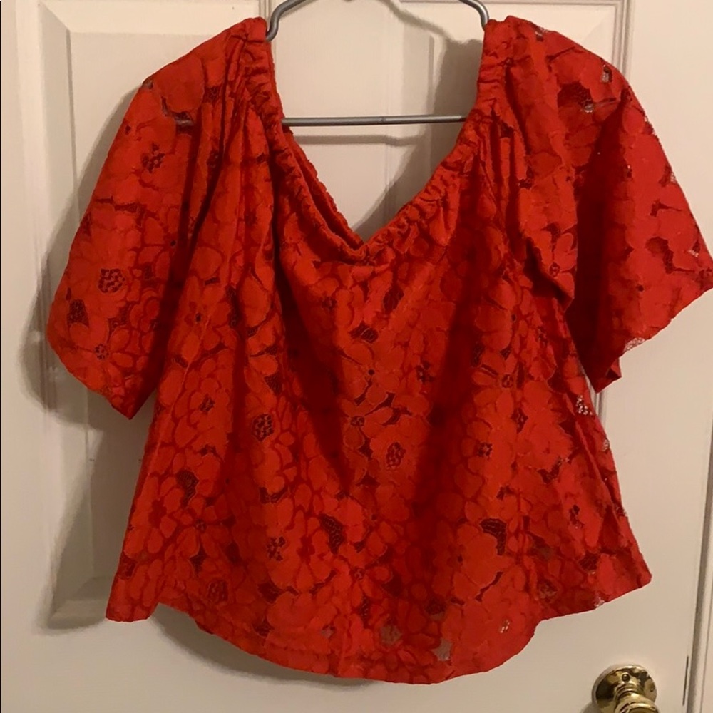 Beautiful red lace top